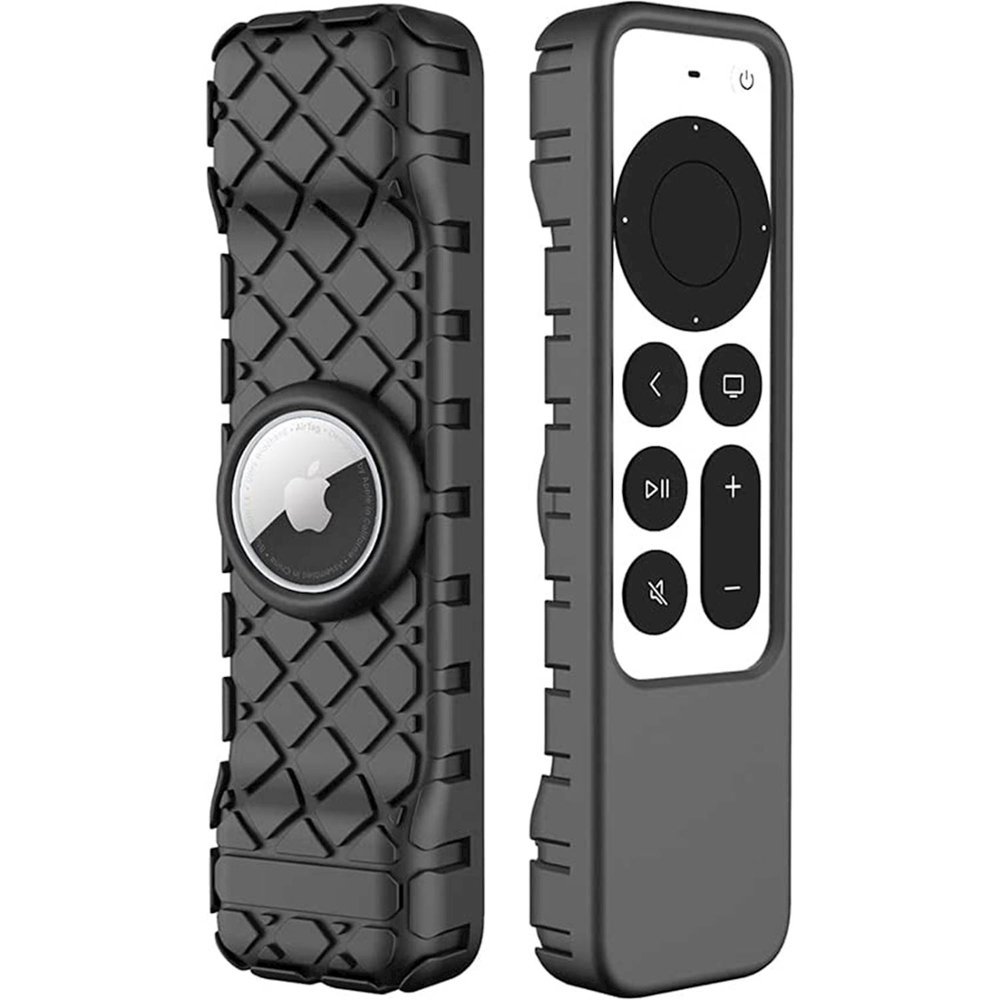 SaharaCase - Apple TV 4K Remote Silicone Case for Apple AirTag - Black