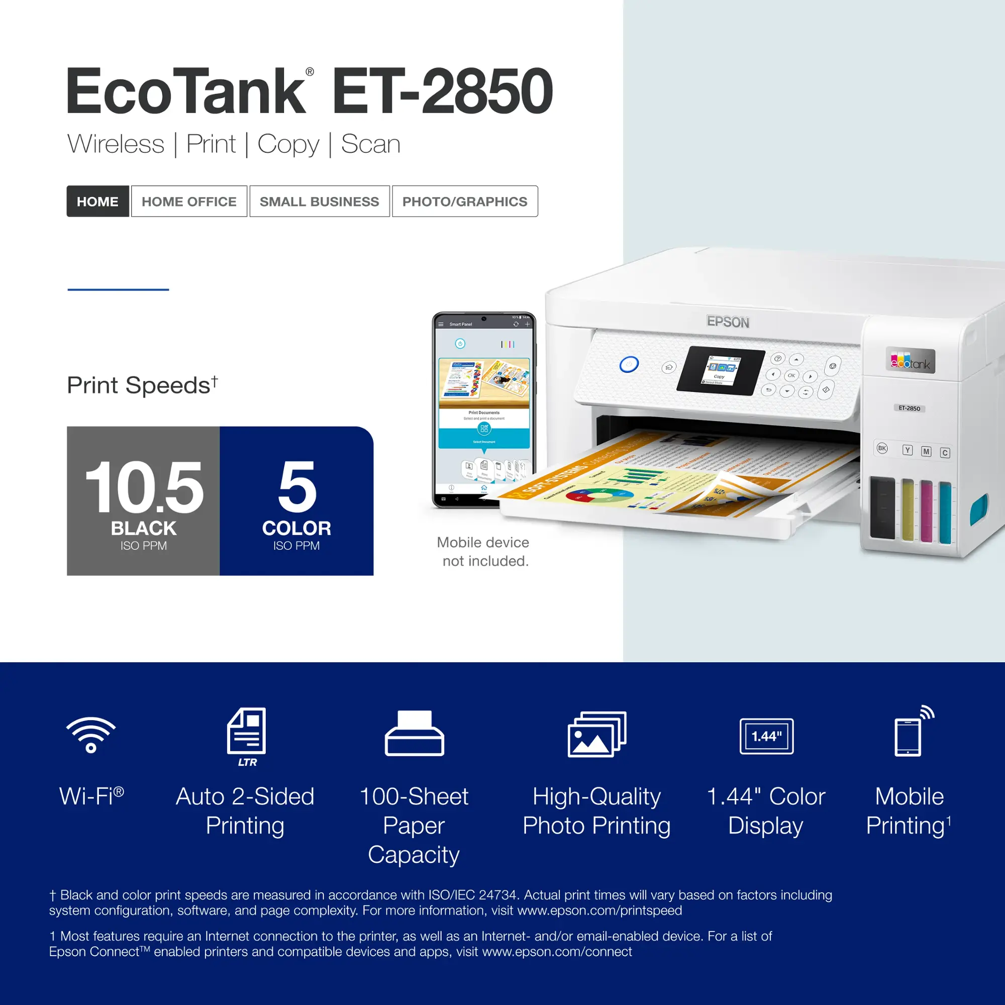 Epson - EcoTank ET-2850 All-in-One Cartridge-Free Supertank Printer (Refurbished) - White-White