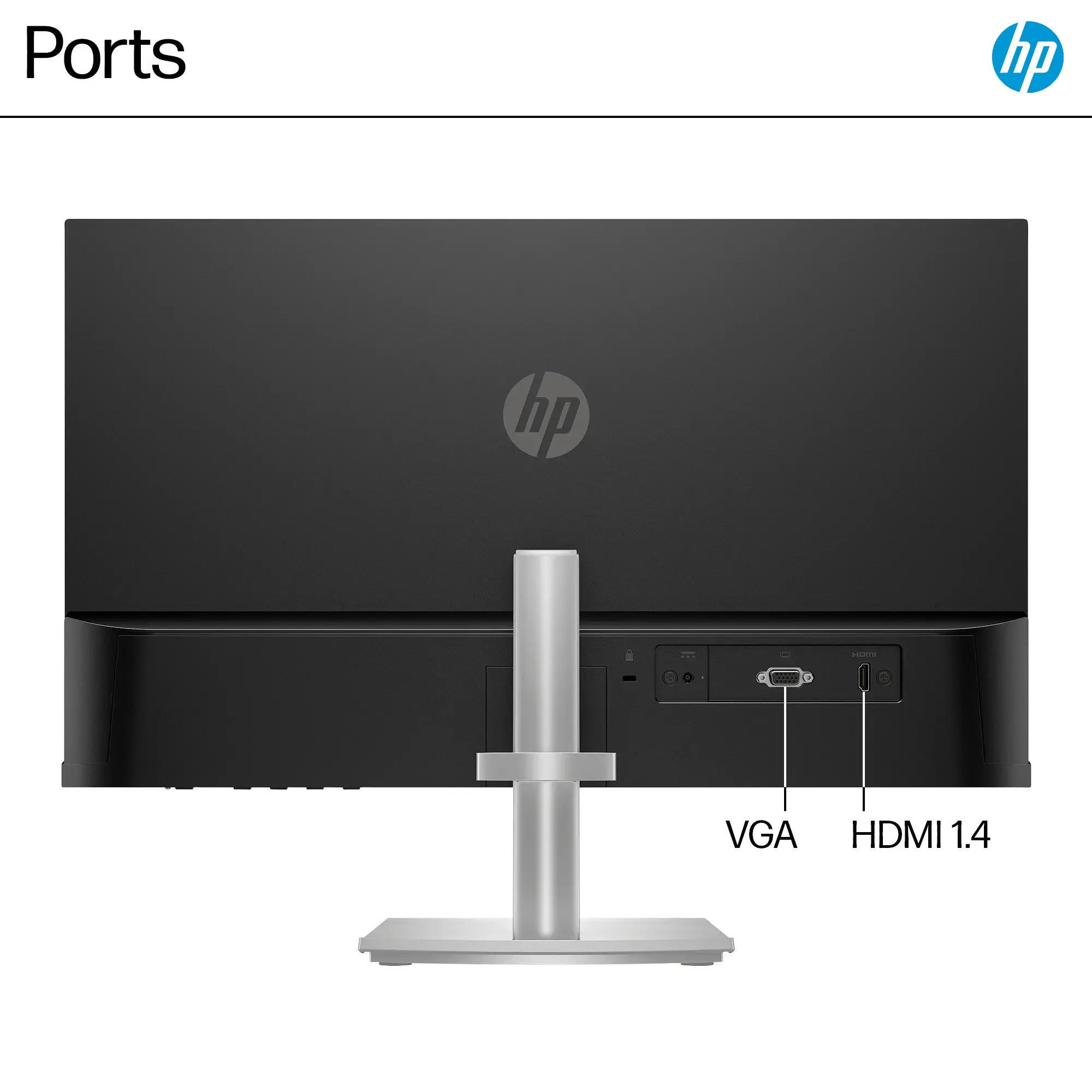 HP - 23.8" IPS LED FHD 100Hz Monitor with Adjustable Height (HDMI, VGA) - Silver & Black-23.8 inches-Silver & Black