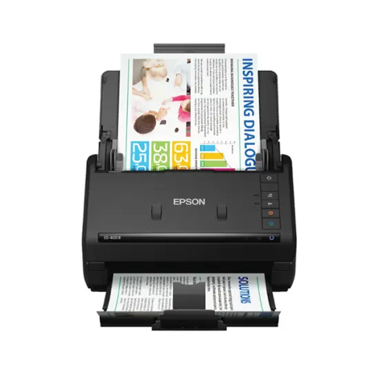 Epson - WorkForce ES-400 II Duplex Desktop Document Scanner - Black-Black