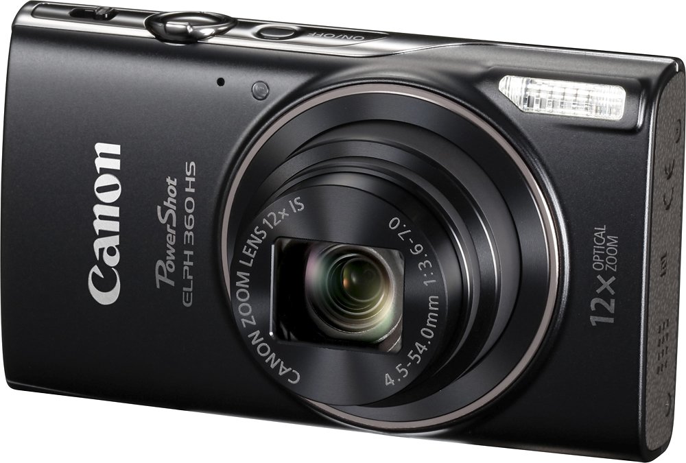 Canon - PowerShot ELPH 360 20.2-Megapixel Digital Camera - Black-Black
