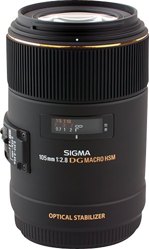 Sigma - 105mm f/2.8 EX DG OS Macro Lens for Select Canon Full-Frame DSLR Cameras - Black-Black