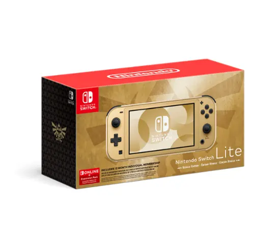 Nintendo Switch Lite: Hyrule Edition with Bonus Nintendo Switch Online + Expansion Pack - Multi