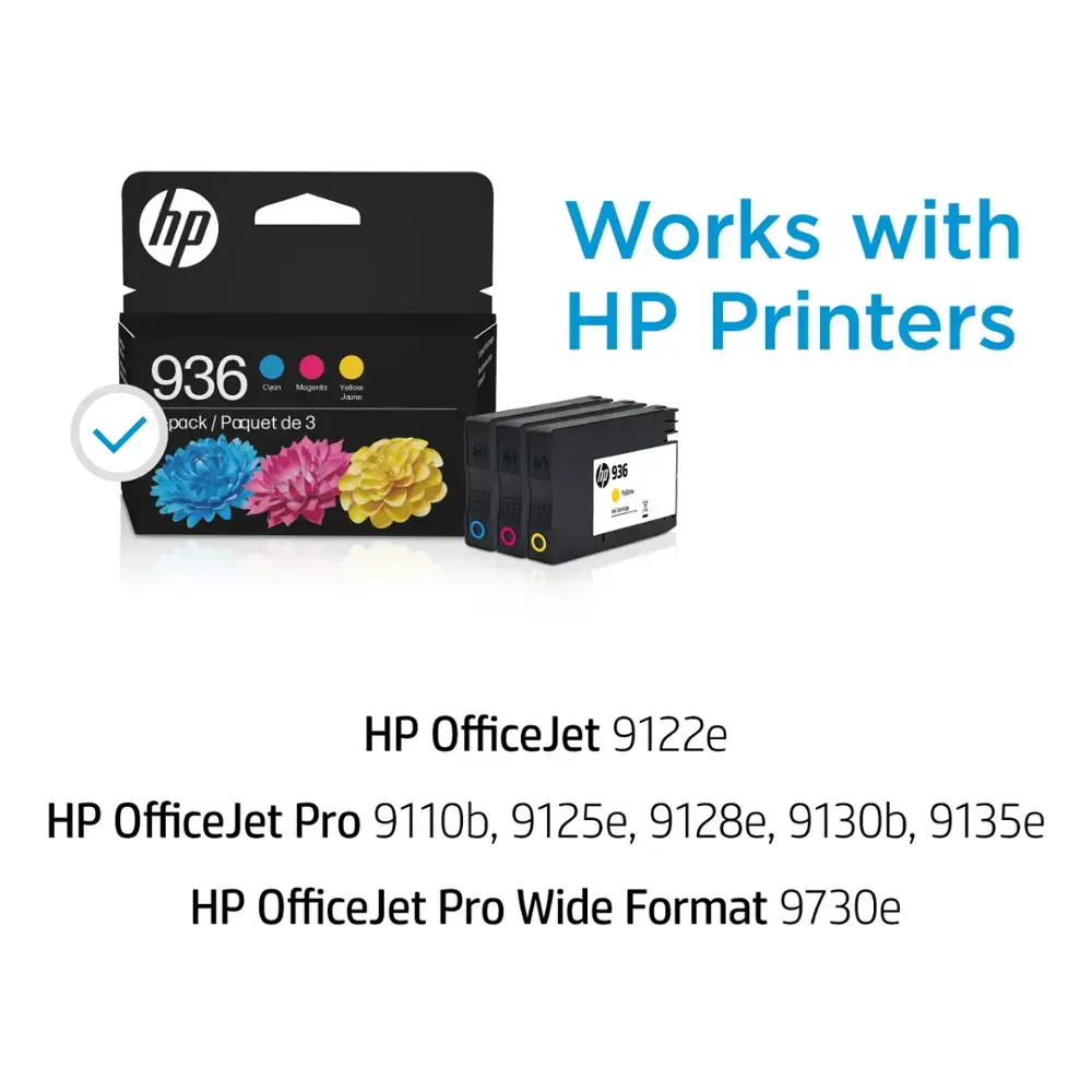 HP - 936 3-Pack Standard Capacity Ink Cartridges - Cyan/Magenta/Yellow-Cyan/Magenta/Yellow