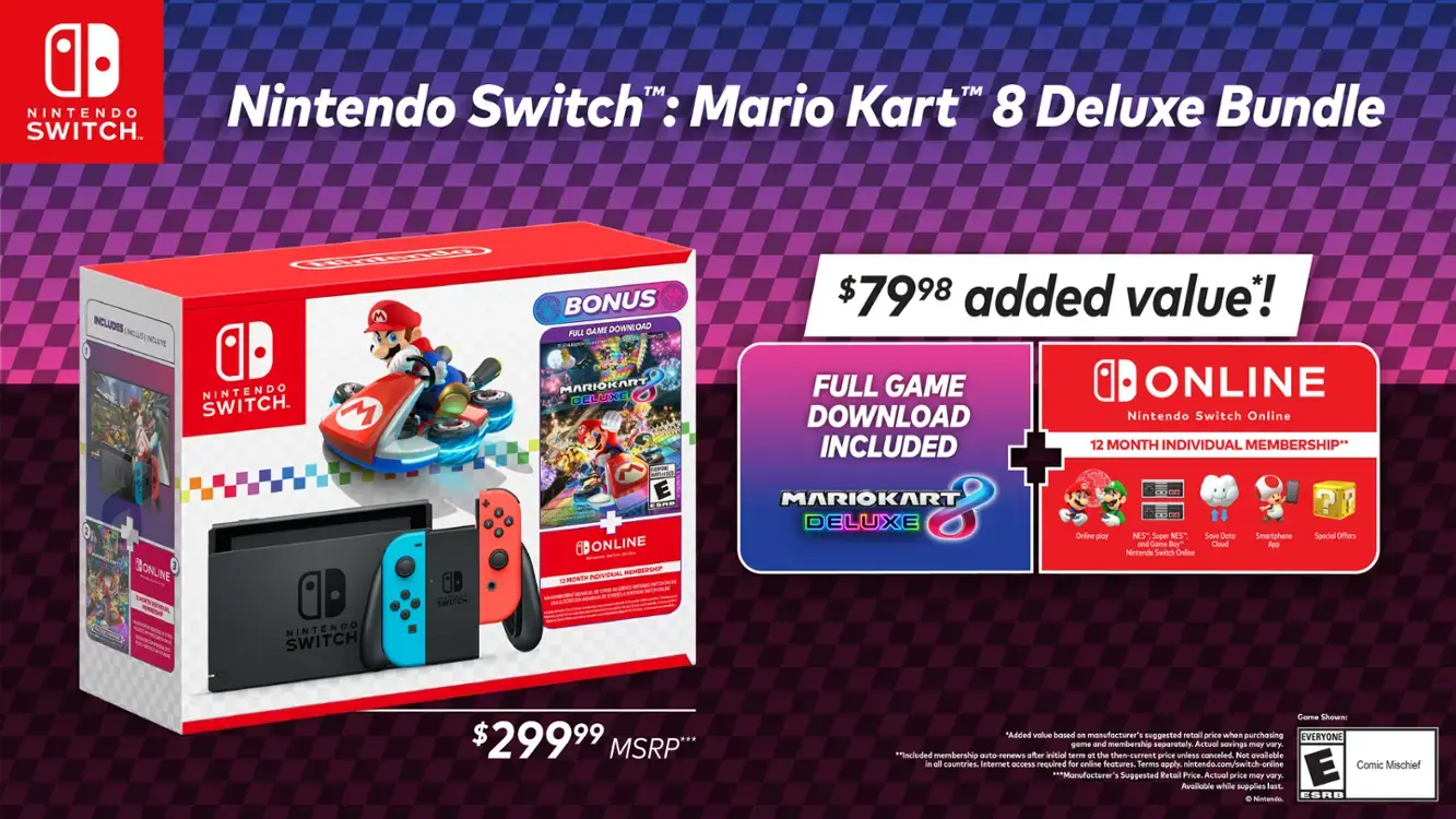 Nintendo Switch: Mario Kart 8 Deluxe Bundle - Multi