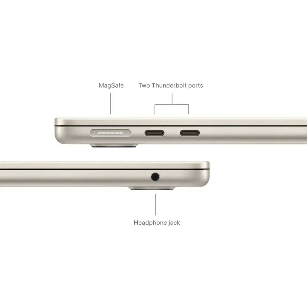 Apple - MacBook Air 13-inch Apple M3 chip Built for Apple Intelligence - 16GB Memory - 256GB SSD - Starlight