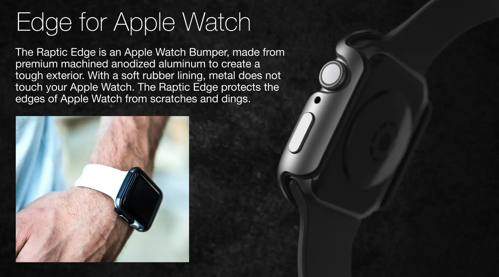 Raptic - Defense Bumper for Apple Watch 44mm - Black