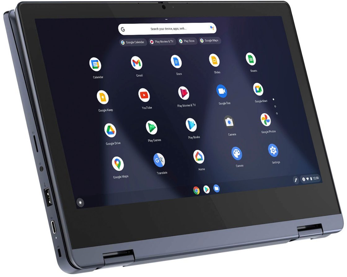 Lenovo - Flex 3 Chromebook 11.6" HD Touch-screen Laptop - Mediatek MT8183 - 4GB - 64GB eMMC - Abyss Blue-MediaTek MT Series-4 GB Memory-64 GB-Abyss Blue