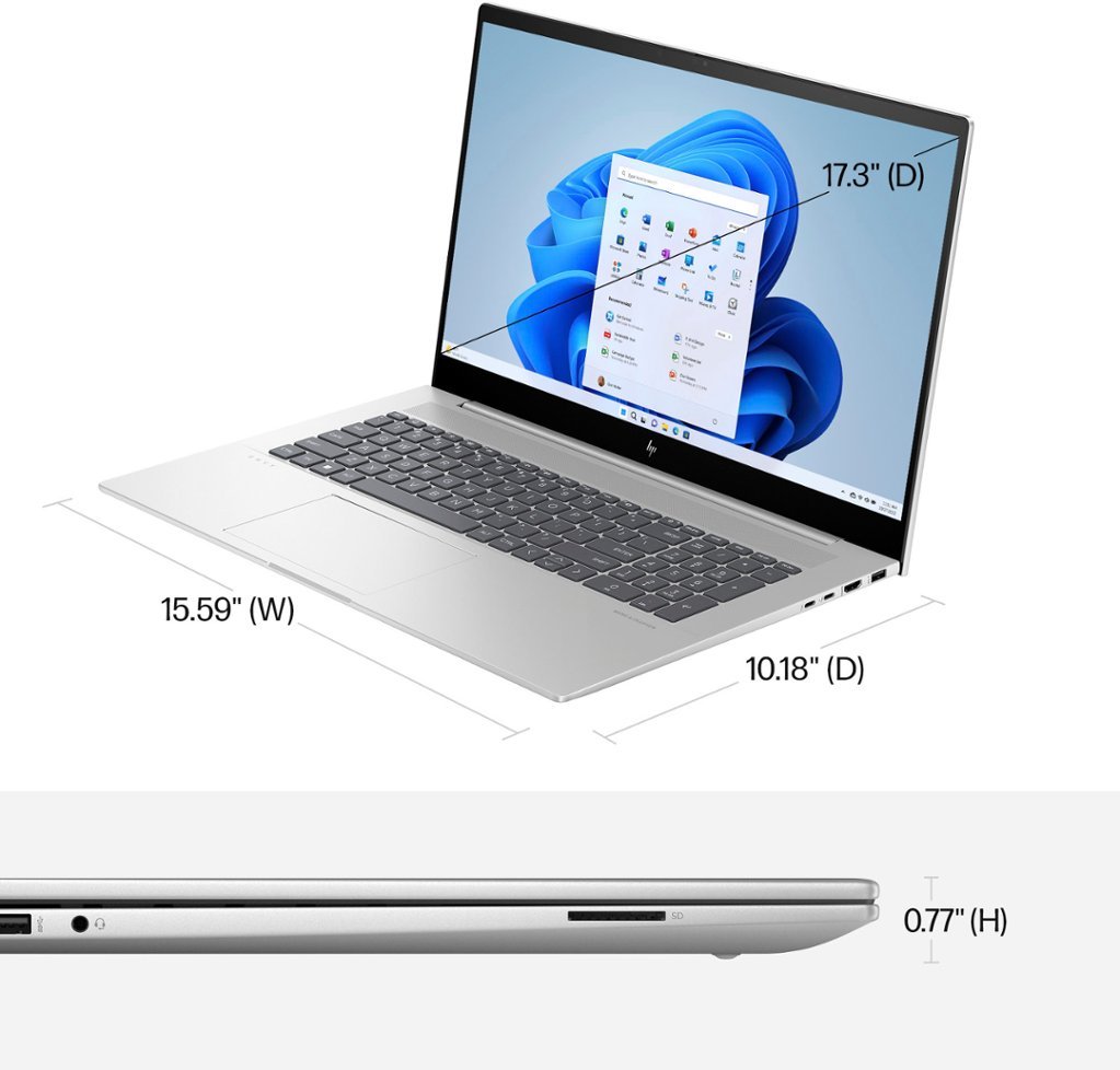 HP - ENVY 17.3" Full HD Touch-Screen Laptop - Intel Core i7 - 16GB Memory - 1TB SSD - Natural Silver-17.3-Intel 13th Generation Core i7-16 GB Memory-1TB SSD-Natural Silver