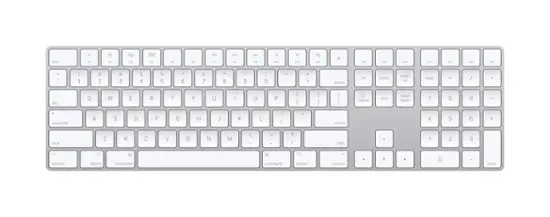 Apple - Magic Keyboard full size with Numeric Keypad (Lightning Port) - Silver/White