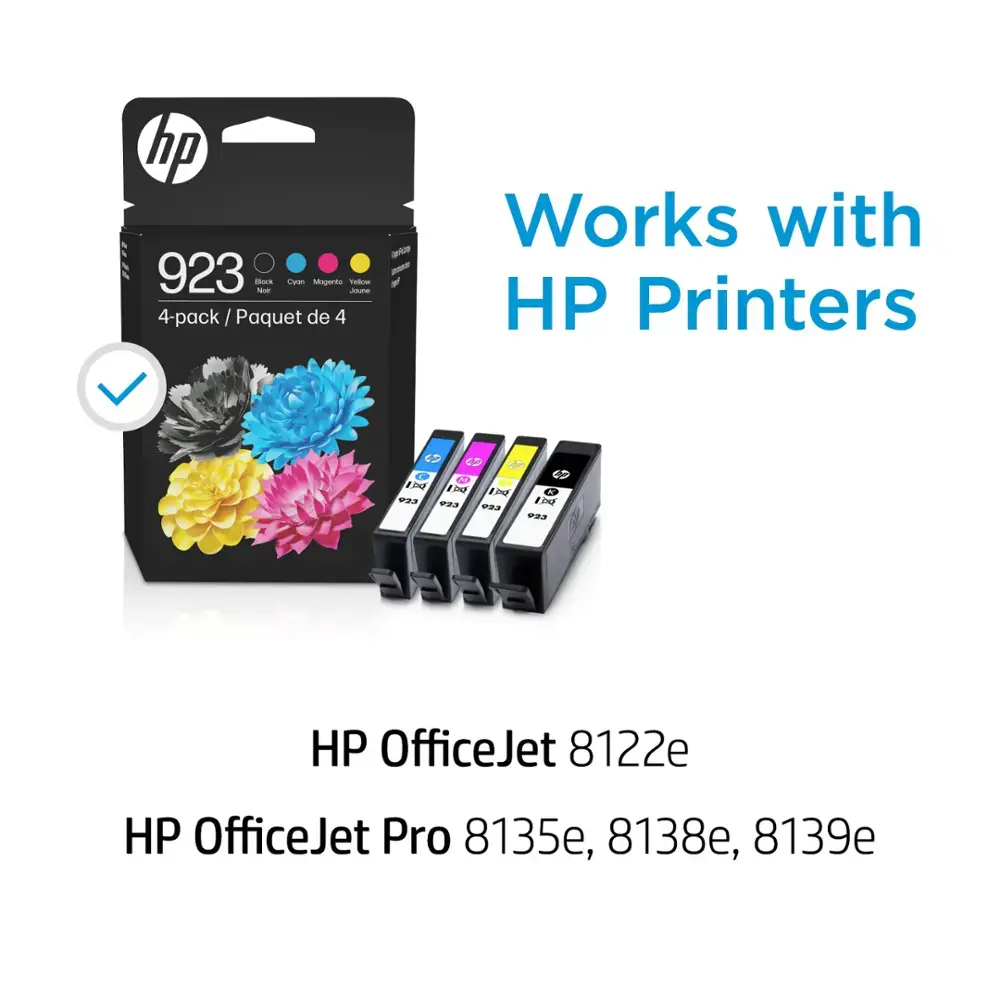 HP - 923 4-Pack Standard Capacity Ink Cartridges - Black/Cyan/Magenta/Yellow