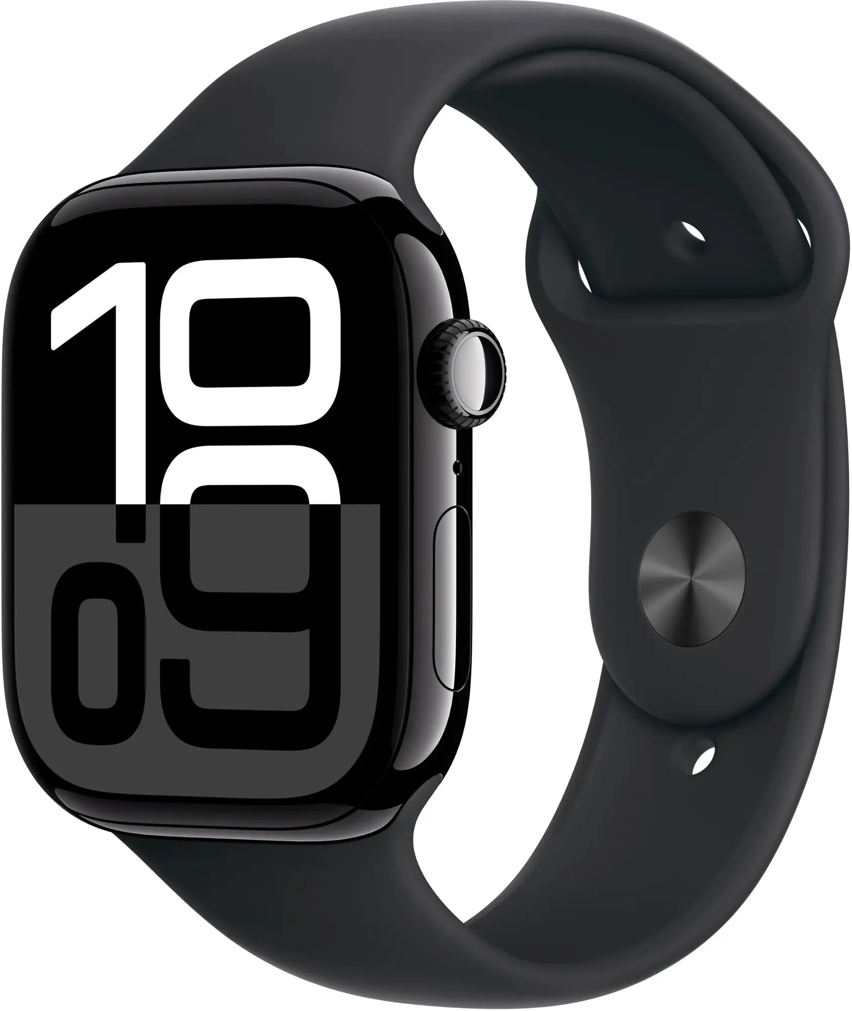 Apple Watch Series 10 (GPS+Cellular) 46mm Aluminum Case with Black Sport Band - M/L - Jet Black - (2024)