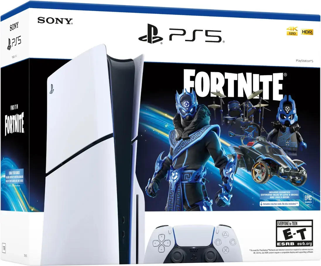 Sony - PlayStation 5 Slim Console - Fortnite Cobalt Star Bundle - White