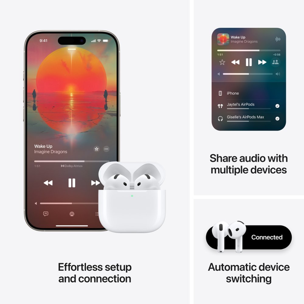 Apple - AirPods 4 - White-White