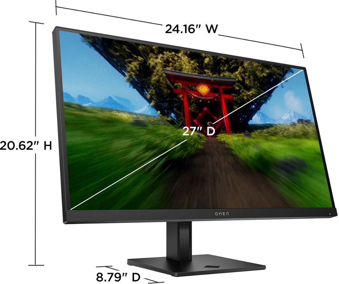 HP OMEN - 27" IPS LED FHD 240Hz FreeSync and G-SYNC Compatible Gaming Monitor with HDR (DisplayPort, HDMI, USB) - Black-Black