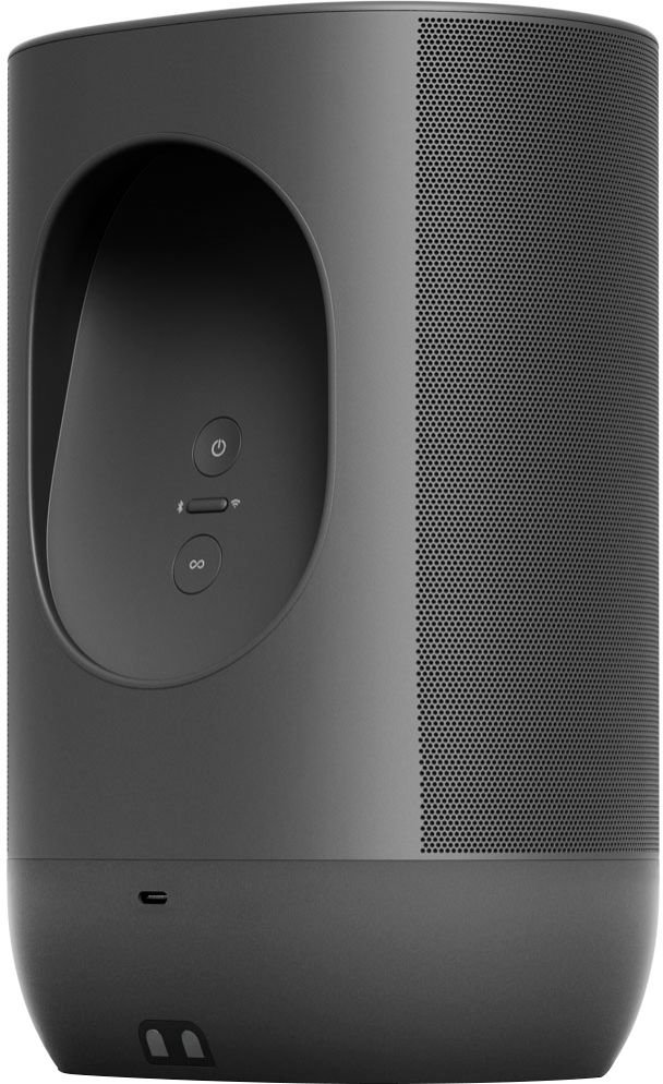 Sonos - Move Smart Portable Wi-Fi and Bluetooth Speaker with Alexa and Google Assistant - Black-Black