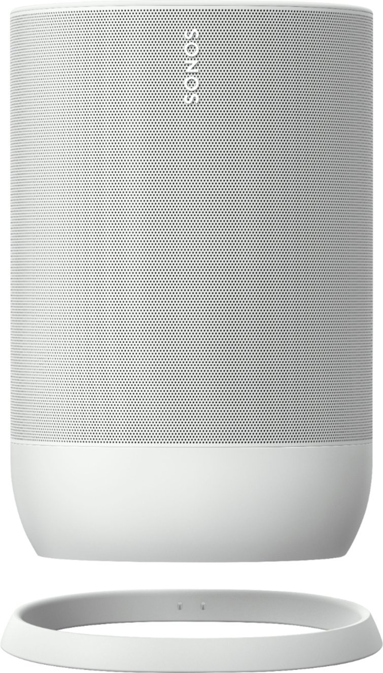 Sonos - Move Smart Portable Wi-Fi and Bluetooth Speaker with Alexa and Google Assistant - White-White