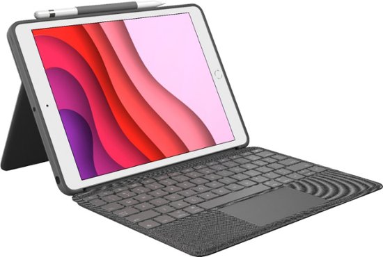 Logitech - Combo Touch Keyboard Folio for Apple iPad 10.2" (7th, 8th & 9th Gen) with Detachable Backlit Keyboard - Graphite-Graphite