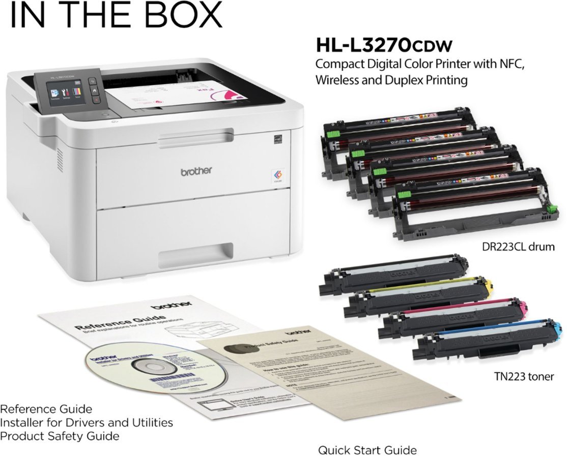 Brother - HL-L3270CDW Wireless Color Laser Printer - White-White