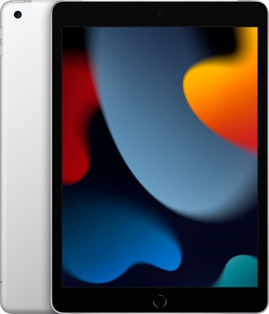 Apple - 10.2-Inch iPad (9th Generation) with Wi-Fi + Cellular - 256GB - Silver (Unlocked)-3 GB Memory-256 GB-Silver (Unlocked)