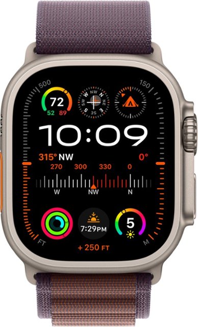 Apple Watch Ultra 2 (GPS + Cellular) 49mm Titanium Case with Indigo Alpine Loop - Small - Titanium-Alpine Loop - Indigo