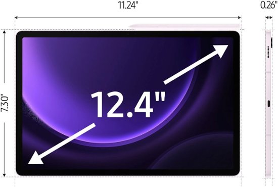 Samsung - Galaxy Tab S9 FE+ - 12.4" 256GB - Wi-Fi - with S-Pen - Lavender-12 GB Memory-256 GB-Lavender
