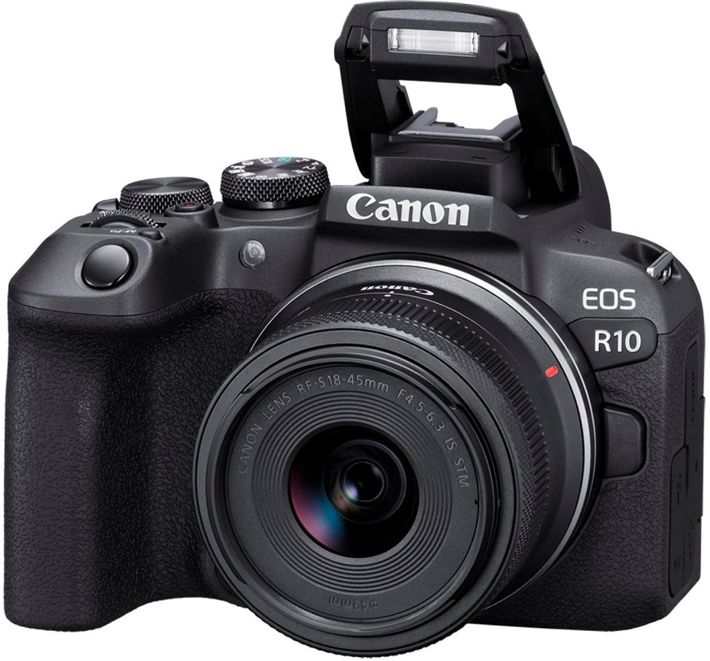 Canon - EOS R10 Mirrorless Camera with RF-S 18-45 f/4.5-6.3 IS STM Lens - Black-Black