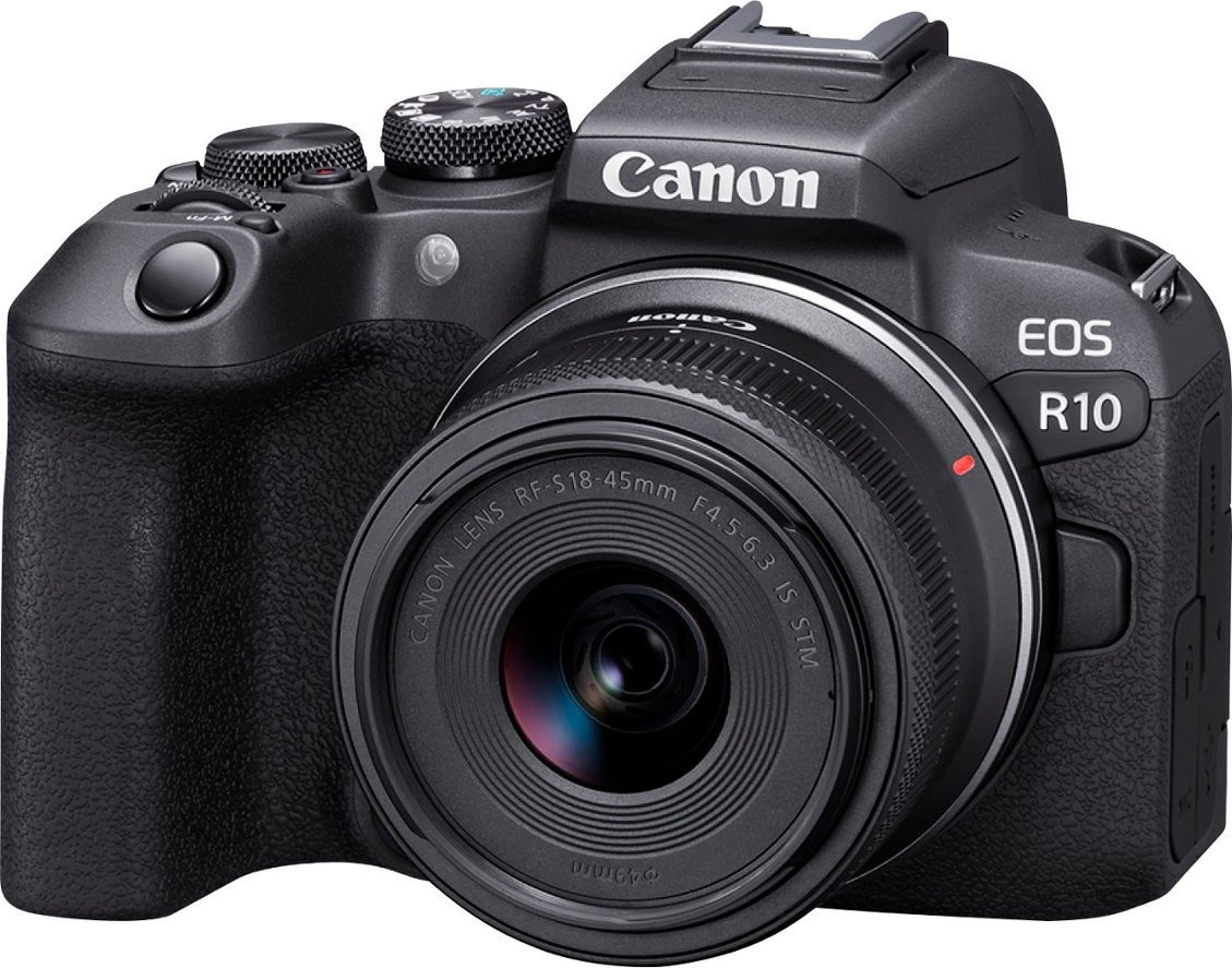 Canon - EOS R10 Mirrorless Camera with RF-S 18-45 f/4.5-6.3 IS STM Lens - Black-Black