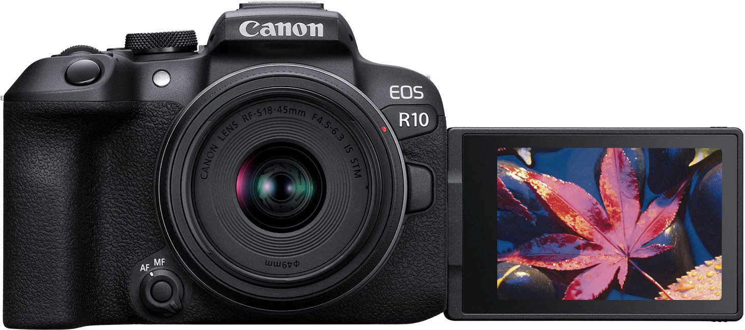 Canon - EOS R10 Mirrorless Camera with RF-S 18-45 f/4.5-6.3 IS STM Lens - Black-Black