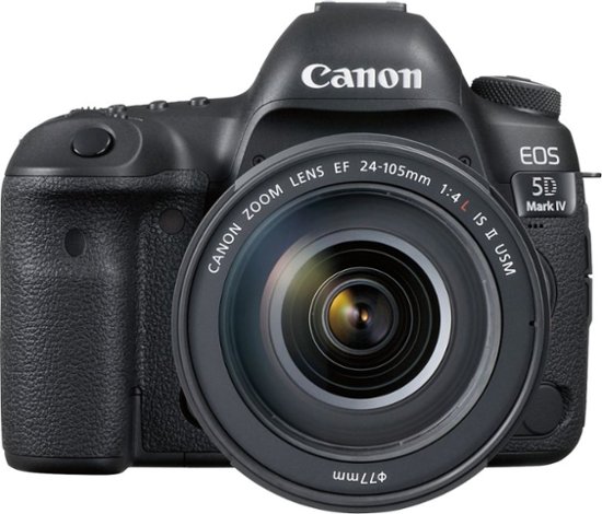Canon - EOS 5D Mark IV DSLR Camera with 24-105mm f/4L IS II USM Lens - Black-Black