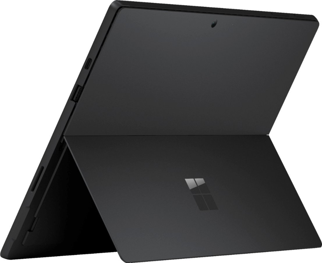 Microsoft - Geek Squad Certified Refurbished Surface Pro 7 - 12.3" Touch Screen - 256GB SSD with Black Type Cover - Matte Black-Intel 10th Generation Core i3-8 GB Memory-256 GB-Matte Black