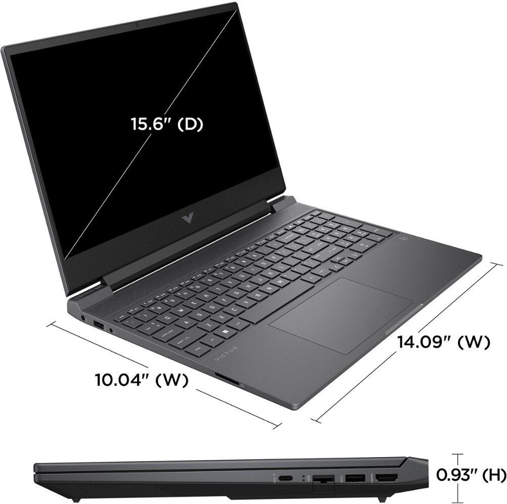HP - Victus 15.6" Gaming Laptop - AMD Ryzen 5 7535HS - 8GB Memory - NVIDIA GeForce RTX 2050 - 512GB SSD - Mica Silver-15.6 inches-AMD Ryzen 5 7000 Series-8 GB Memory-512 GB-Mica Silver