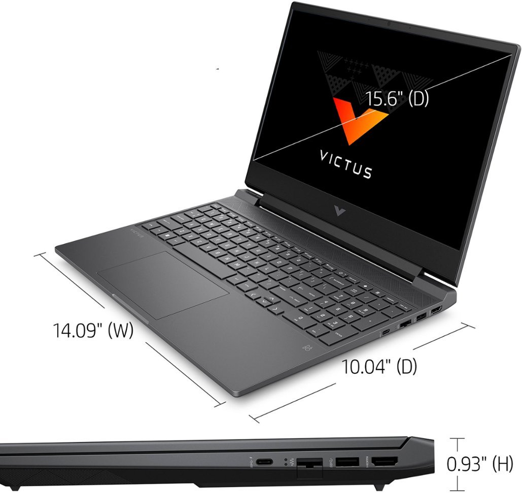 HP - Victus 15.6" Gaming Laptop - Intel Core i7-12650H - 16GB Memory - NVIDIA GeForce RTX 3050 Ti - 512GB SSD - Mica Silver-Intel 12th Generation Core i7-16 GB Memory-512 GB-Mica Silver