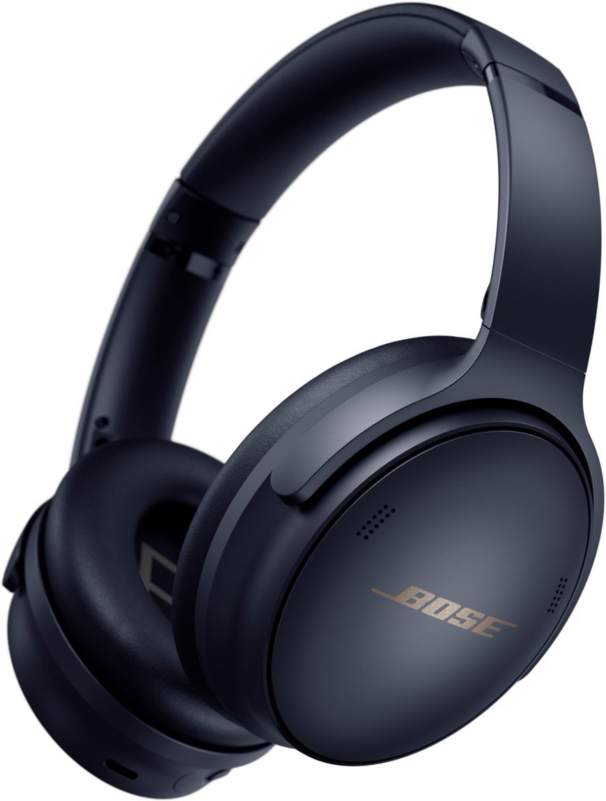 Bose - QuietComfort 45 Wireless Noise Cancelling Over-the-Ear Headphones - Midnight Blue-Midnight Blue