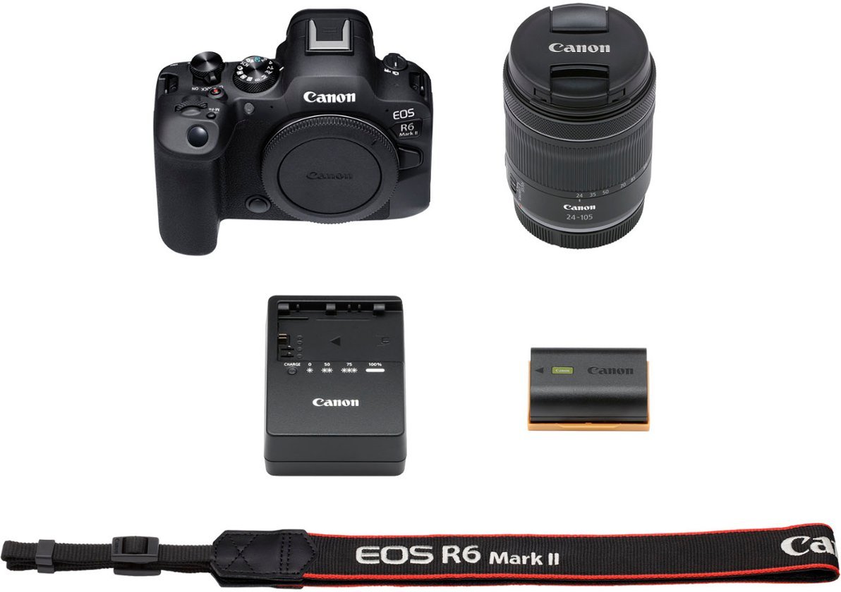 Canon - EOS R6 Mark II Mirrorless Camera with RF 24-105mm f/4-7.1 IS STM Lens - Black-Black