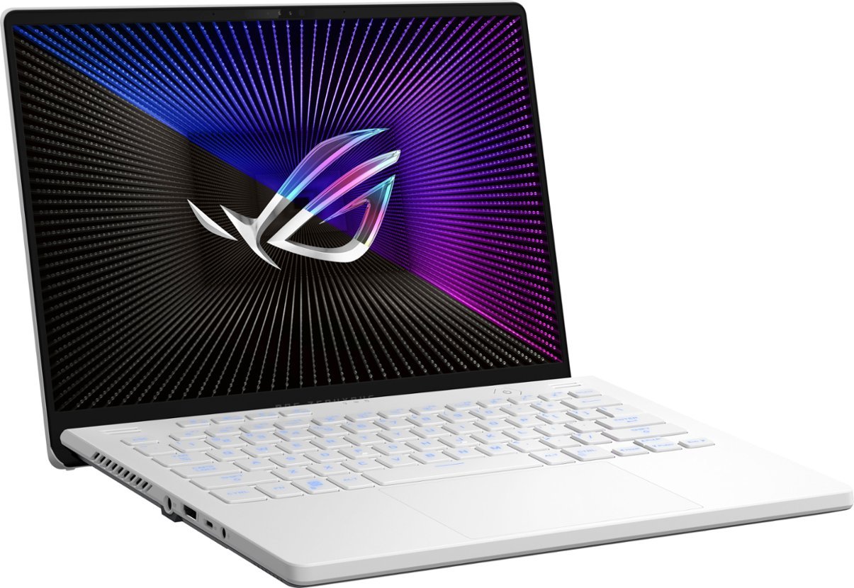 ASUS - ROG Zephyrus G14 14” 165Hz Gaming Laptop QHD- AMD Ryzen 9 with 16GB Memory-NVIDIA GeForce RTX 4060-512GB SSD - Moonlight White-14-NVIDIA GeForce RTX 4060-16 GB Memory-512 GB-Moonlight White