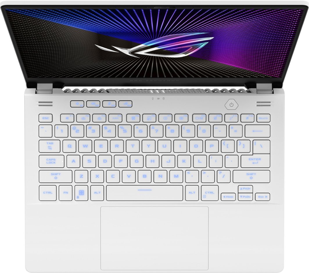 ASUS - ROG Zephyrus G14 14” 165Hz Gaming Laptop QHD- AMD Ryzen 9 with 16GB Memory-NVIDIA GeForce RTX 4060-512GB SSD - Moonlight White-14-NVIDIA GeForce RTX 4060-16 GB Memory-512 GB-Moonlight White