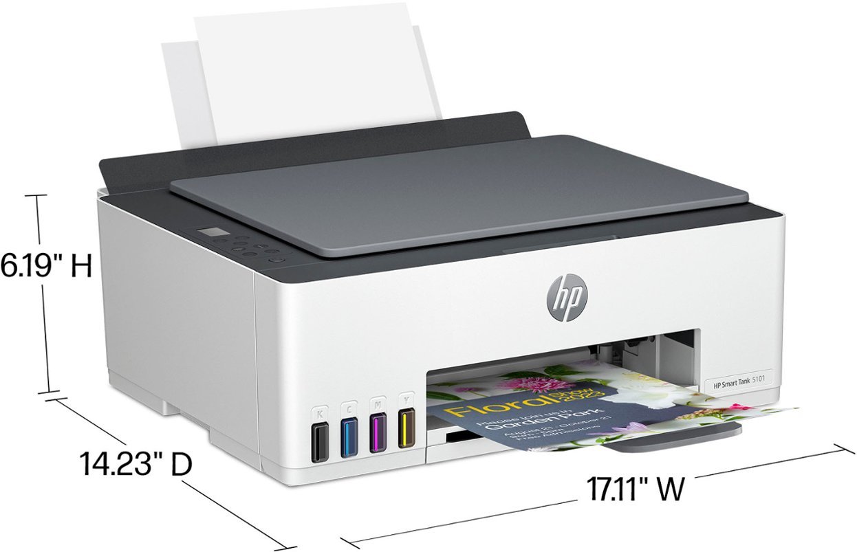 HP - Smart Tank 5101 Wireless All-In-One Super tank Inkjet Printer with up to 2 Years of Ink Included - White-White