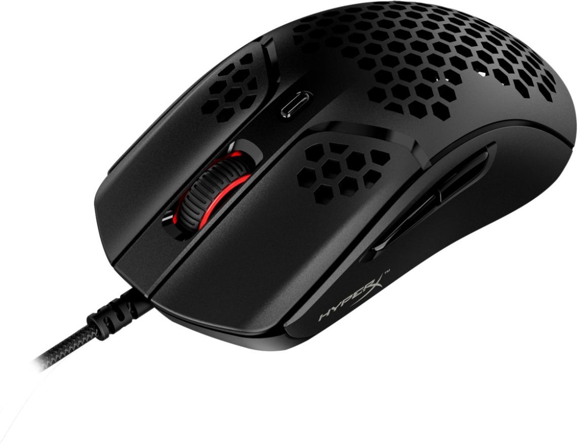 HyperX - Pulsefire Haste Lightweight Wired Optical Gaming Mouse with RGB Lighting - Black-Black