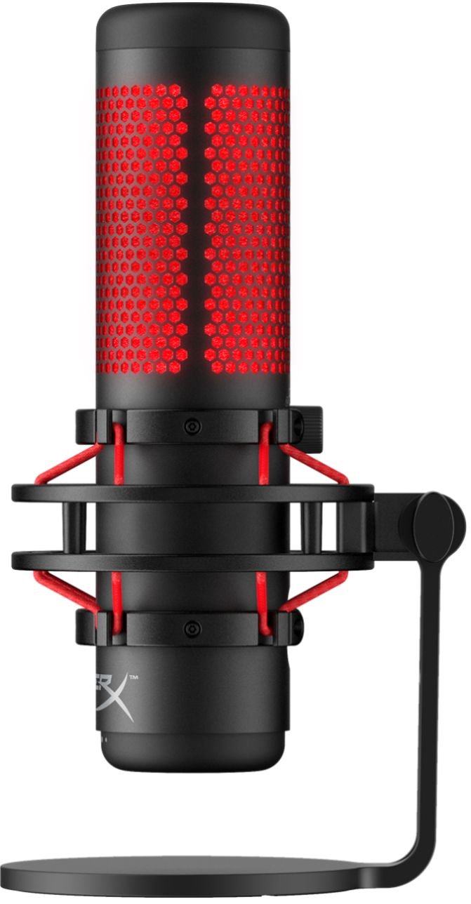 HyperX - Quad Cast Wired Multi-Pattern USB Electret Condenser Microphone-Black/Red