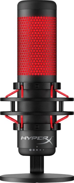 HyperX - Quad Cast Wired Multi-Pattern USB Electret Condenser Microphone-Black/Red