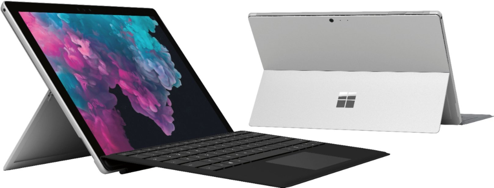 Microsoft - Geek Squad Certified Refurbished Surface Pro 6 with Black Keyboard - 12.3" Touch Screen - Core i5 - 8GB - 128GB SSD - Platinum-i5-8250U-8 GB Memory-128 GB-Platinum