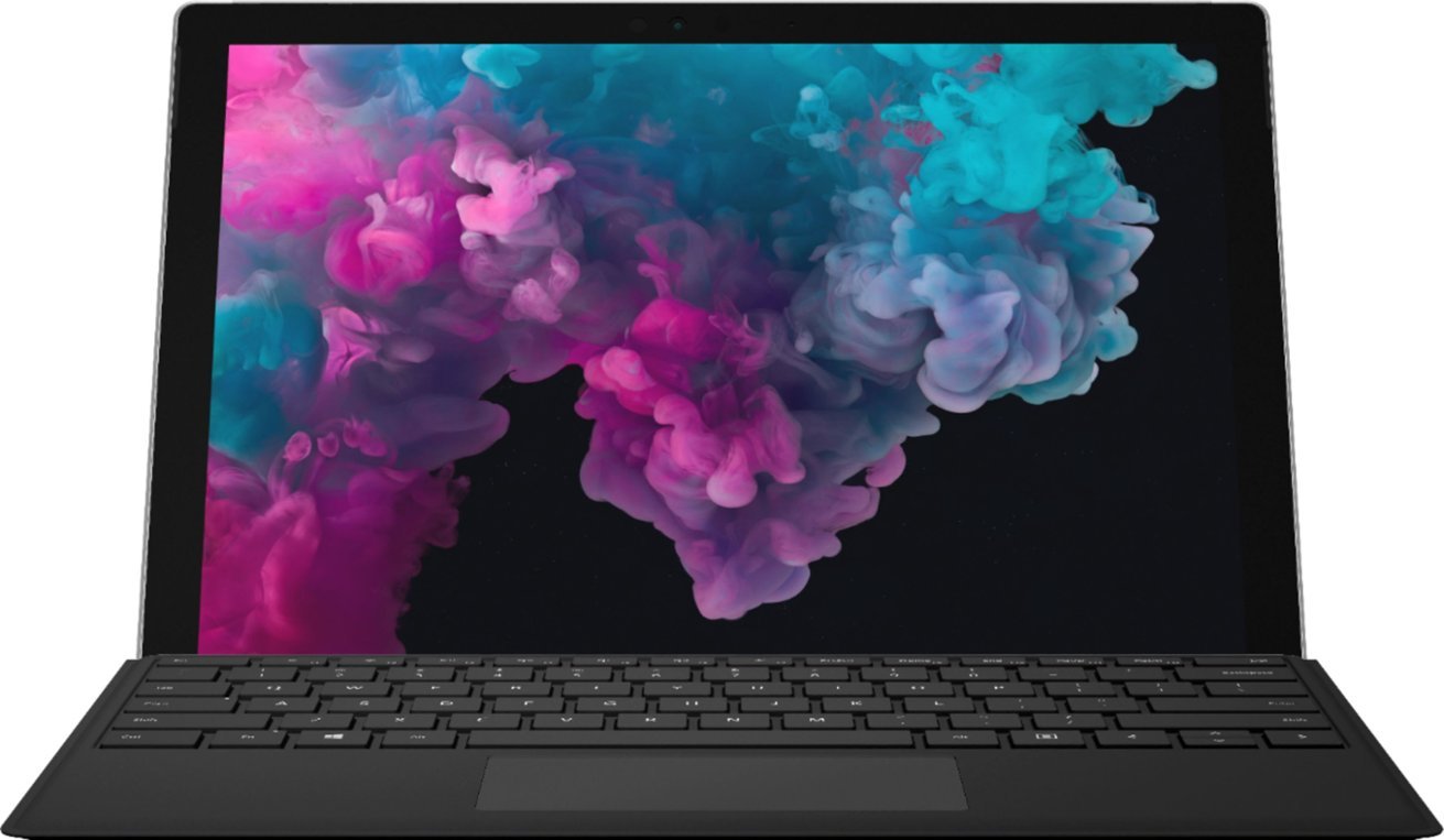 Microsoft - Geek Squad Certified Refurbished Surface Pro 6 with Black Keyboard - 12.3" Touch Screen - Core i5 - 8GB - 128GB SSD - Platinum-i5-8250U-8 GB Memory-128 GB-Platinum
