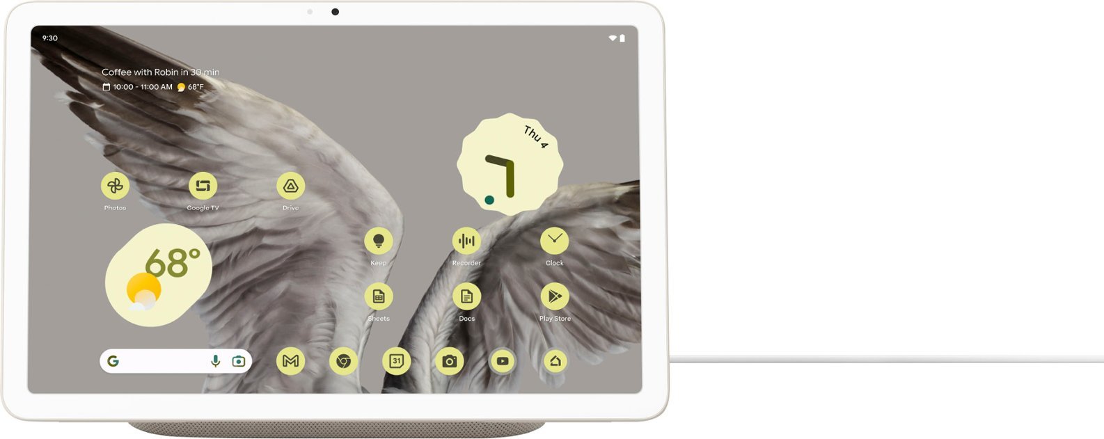 Google - Pixel Tablet with Charging Speaker Dock - 11" Android Tablet - 256GB - Wi-Fi - Porcelain-256 GB-Porcelain