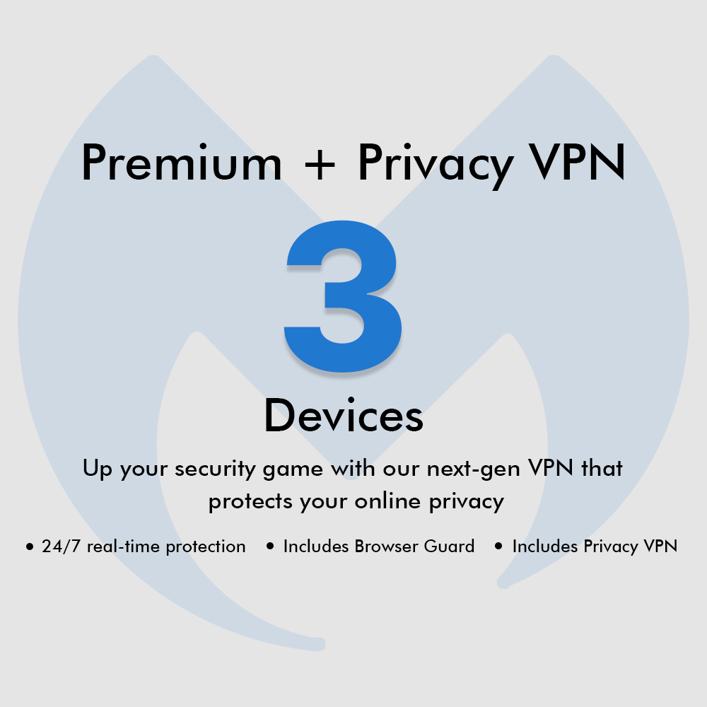 Malwarebytes Premium + Privacy VPN - 3 Devices