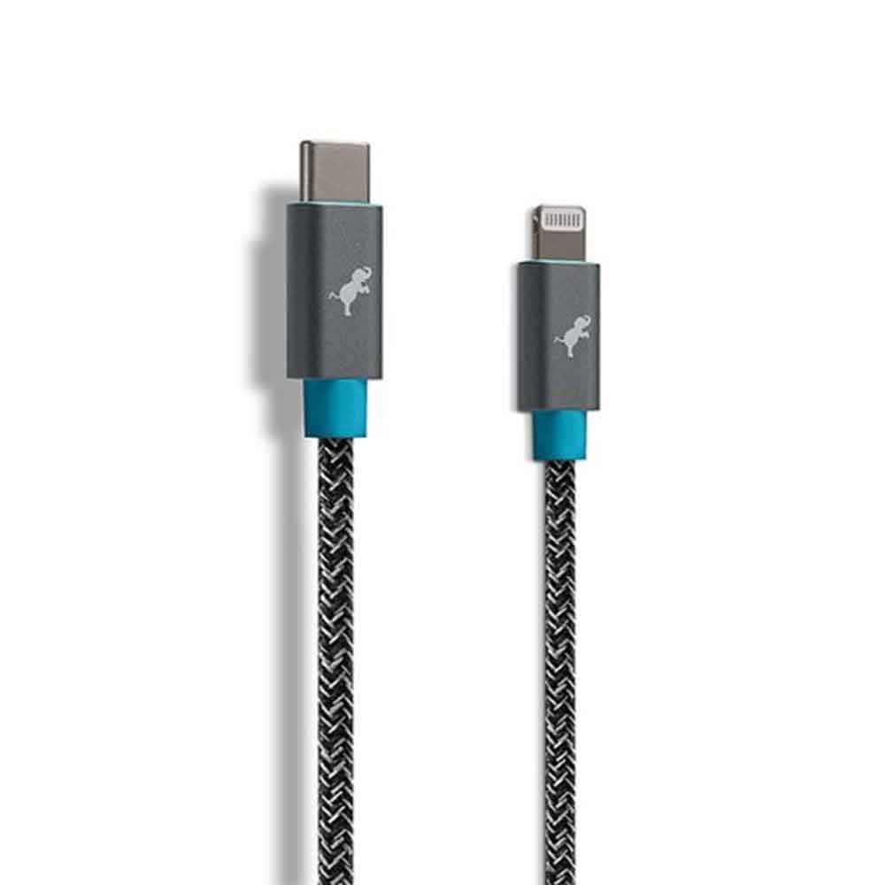 Nimble - Eco-Friendly PowerKit 3 Meter USB-C to Lightning Cable for Apple iPhone - Space Gray-Space Gray