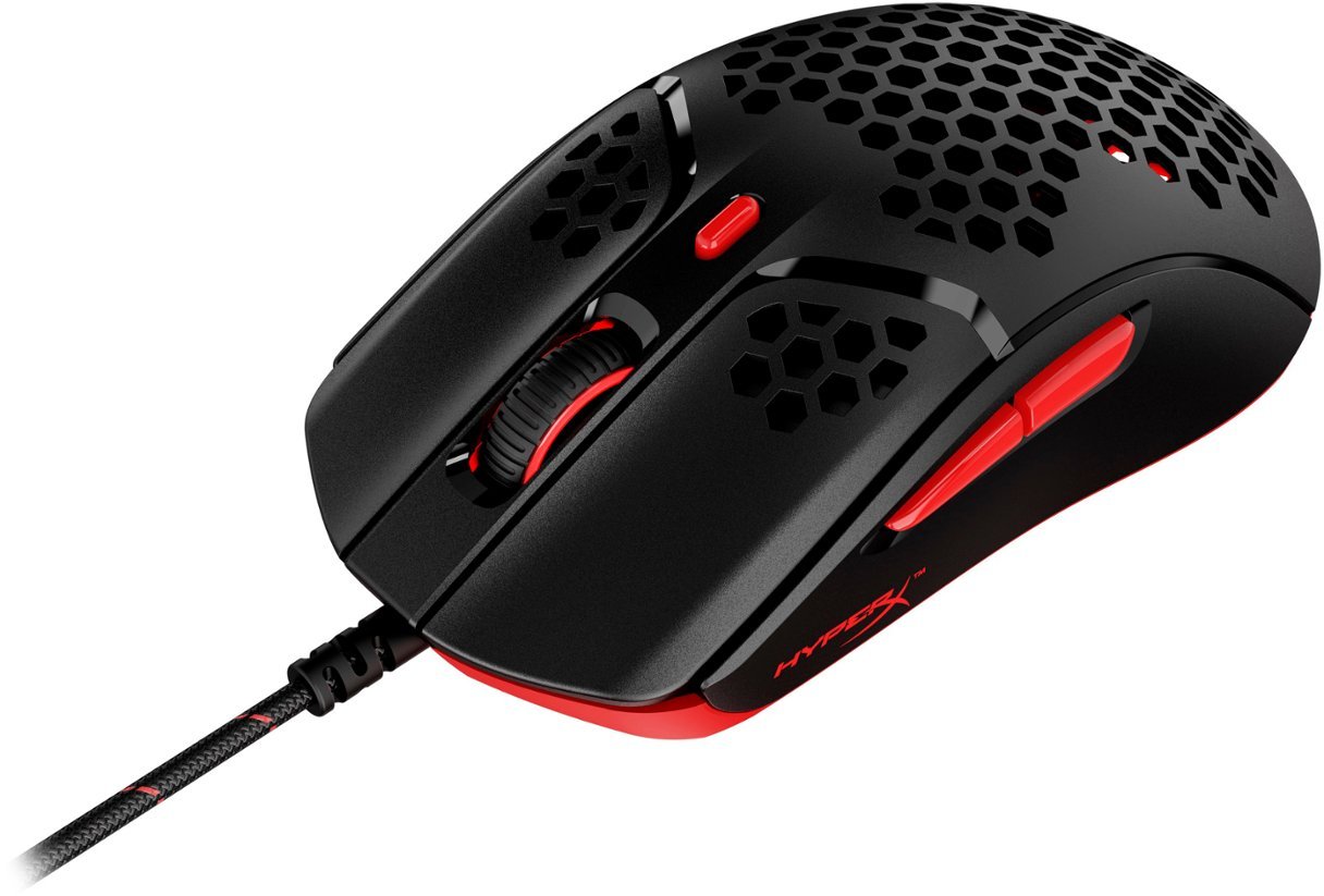 HyperX - Pulse fire Haste Lightweight Wired Optical Gaming Mouse with RGB Lighting - Black/Red-Black/Red