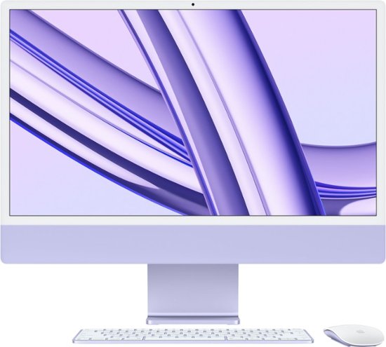 Apple - iMac 24" All-in-One - M3 chip - 8GB Memory - 256GB (Latest Model) - Purple-Apple M3-8 GB Memory-256 GB-Purple