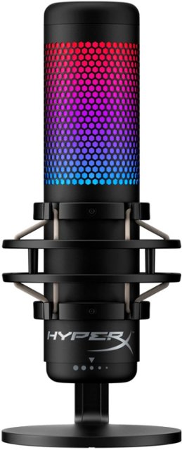 HyperX - QuadCast S Wired Multi-Pattern USB Electret Condenser Microphone-Black/Grey