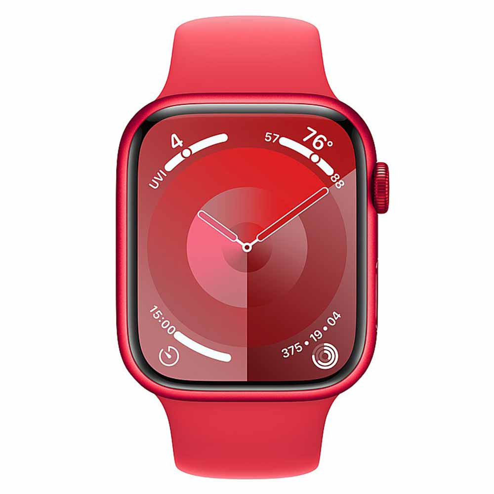 Apple Watch Series 9 (GPS) 45mm (PRODUCT)RED Aluminum Case with (PRODUCT)RED Sport Band - S/M - (PRODUCT)RED-45 millimeters-RED